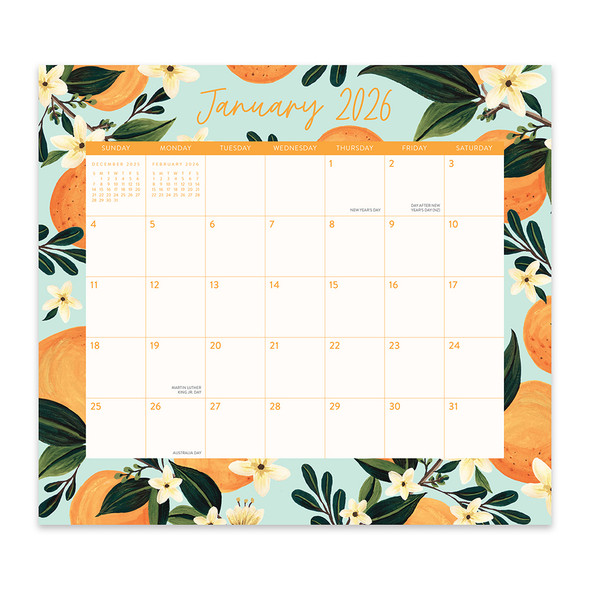 2026 Fruit and Flora Magnetic Monthly Pads Calendar Orange Circle 2026 Fruit and Flora Magnetic Monthly Pads Calendar Orange Circle