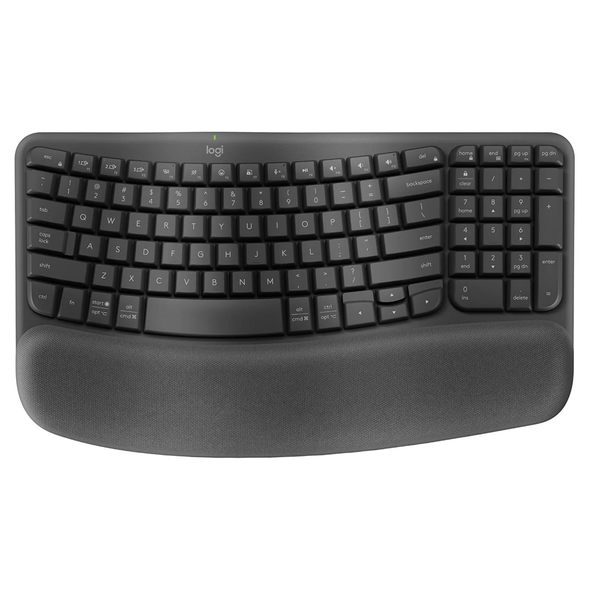 Logitech Wave Keys Ergonomic Wireless Keyboard Graphite Logitech Wave Keys Ergonomic Wireless Keyboard Graphite
