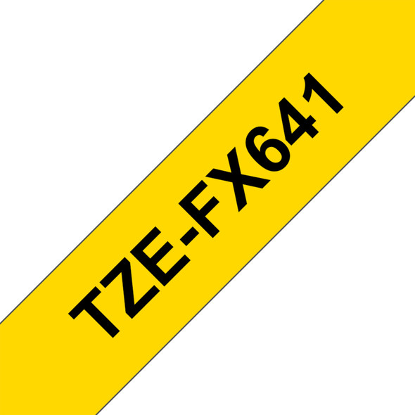 Brother TZEFX641 TZe Flexible Tape 18mm Black on Yellow Brother TZEFX641 TZe Flexible Tape 18mm Black on Yellow