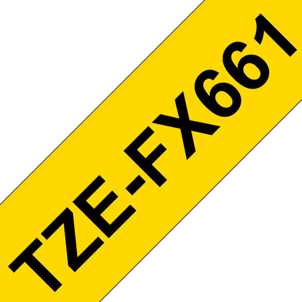 Brother TZEFX661 TZe Flexible Tape 36mm Black on Yellow Brother TZEFX661 TZe Flexible Tape 36mm Black on Yellow