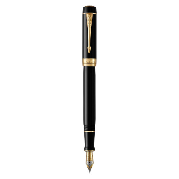 Parker Duofold Classic Black Gold Trim Fountain Pen Medium Nib Parker Duofold Classic Black Gold Trim Fountain Pen Medium Nib