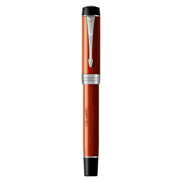 Duofold Classic Big Red Vintage Chrome Trim Fountain Pen Medium Nib Parker