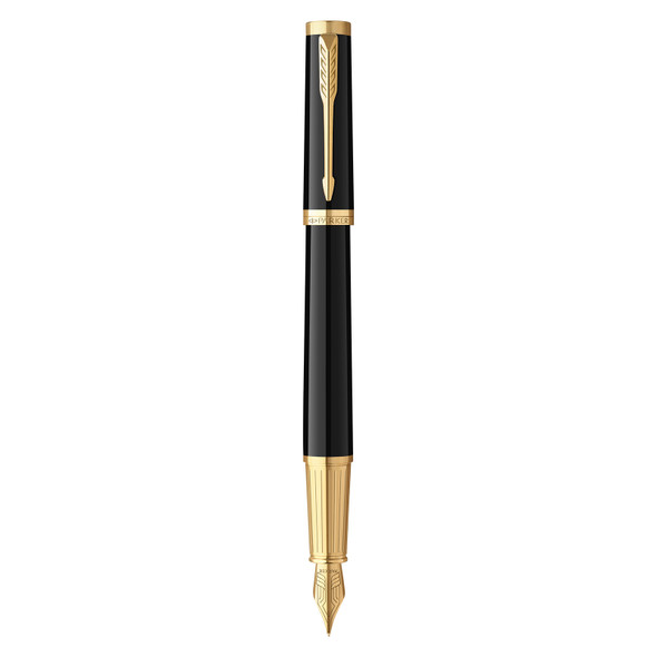Parker Ingenuity Black Lacquer Gold Trim Fountain Pen Fine Nib Parker Ingenuity Black Lacquer Gold Trim Fountain Pen Fine Nib