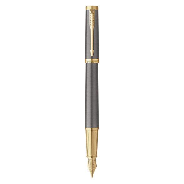 Parker Ingenuity Grey Lacquer Gold Trim Fountain Pen Fine Nib Parker Ingenuity Grey Lacquer Gold Trim Fountain Pen Fine Nib