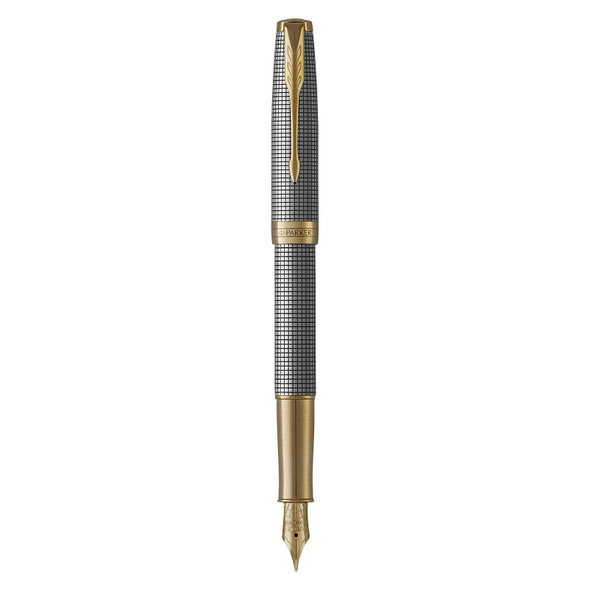 Parker Sonnet Cisele Silver Gold Trim Fountain Pen Fine Nib Parker Sonnet Cisele Silver Gold Trim Fountain Pen Fine Nib