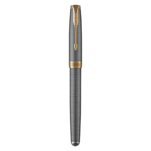 Sonnet Cisele Silver Gold Trim Fountain Pen Fine Nib Parker Sonnet Cisele Silver Gold Trim Fountain Pen Fine Nib Parker
