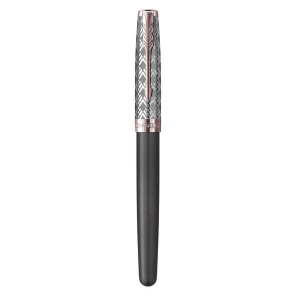 Sonnet Premium Metal and Grey Lacquer Rose Gold Trim Fountain Pen Fine Nib Parker Sonnet Premium Metal and Grey Lacquer Rose Gold Trim Fountain Pen Fine Nib Parker