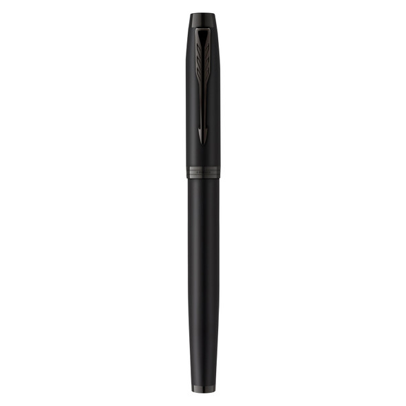 Parker Fountain Pen IM Achromatic Matte Black Lacquer Black Trim Medium Nib