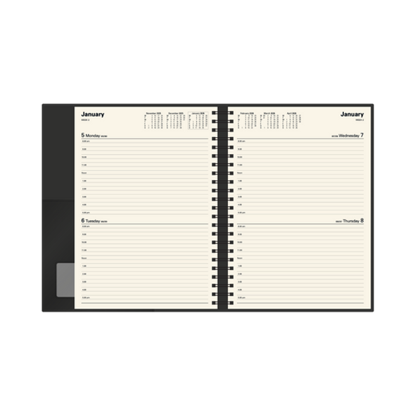 Collins Vanessa Diary 2026 A4 Black 2 Days To A Page Layout Collins Vanessa Diary 2026 A4 Black 2 Days To A Page Layout
