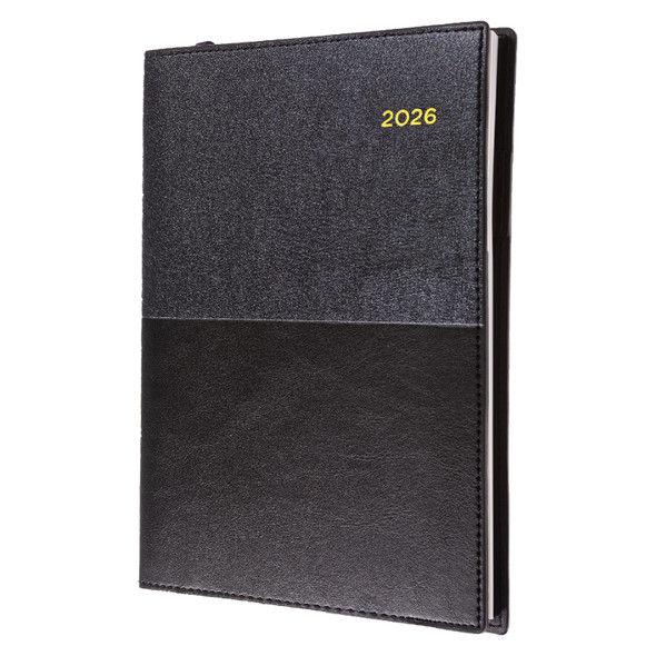 Collins Vanessa Diary 2026 245.V99 A4 2 Days To A Page Black