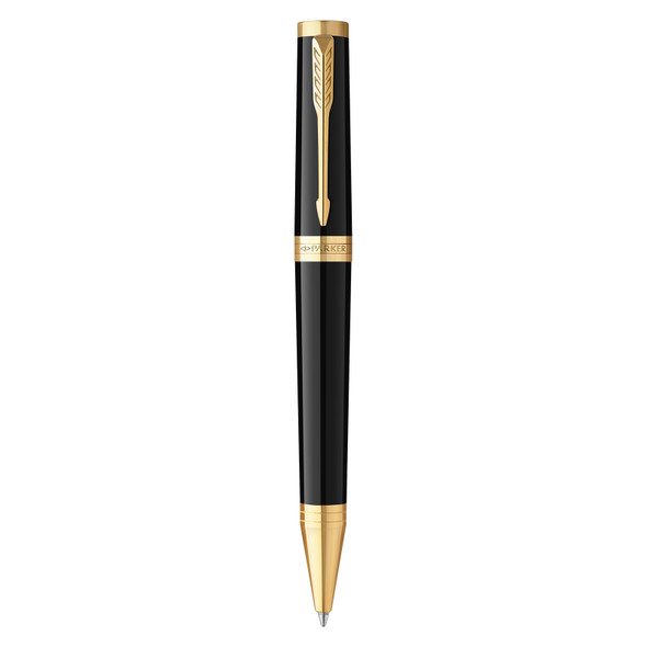 Parker Ingenuity Ballpoint Pen Black Lacquer and Gold Trim Medium Tip