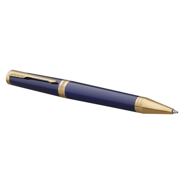 Blue Lacquer Gold Trim Ballpoint Pen Medium Tip Parker Ingenuity Blue Lacquer Gold Trim Ballpoint Pen Medium Tip Parker Ingenuity