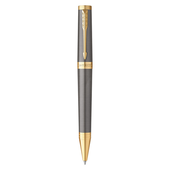 Parker Ingenuity Grey Lacquer Gold Trim Ballpoint Pen Medium Tip Parker Ingenuity Grey Lacquer Gold Trim Ballpoint Pen Medium Tip