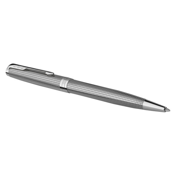 Parker Ballpoint Pen Sonnet Cisele Palladium Chrome Trim Medium Tip