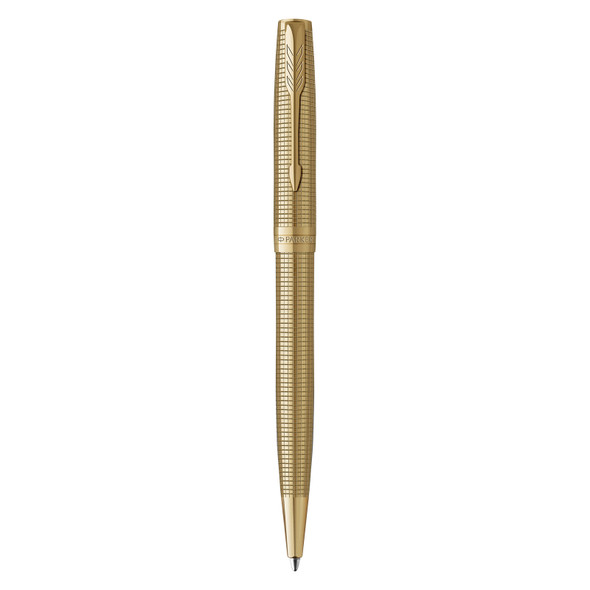 Parker Sonnet Cisele Ballpoint Pen Golden Gold Trim Medium Tip