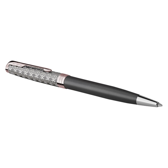 Metal and Grey Lacquer Rose Gold Trim Ballpoint Pen Medium Tip Parker Sonnet Premium Metal and Grey Lacquer Rose Gold Trim Ballpoint Pen Medium Tip Parker Sonnet Premium