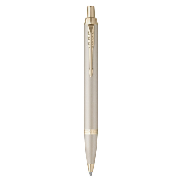 Parker IM Monochrome Ballpoint Pen Champagne Stainless Steel Medium Tip