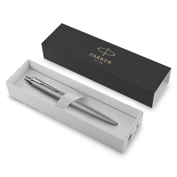 Parker Medium Tip Jotter XL Monochrome Stainless Steel Chrome Trim Ballpoint Pen Parker Medium Tip Jotter XL Monochrome Stainless Steel Chrome Trim Ballpoint Pen