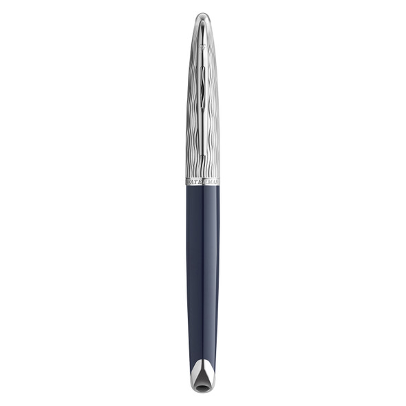Carene Metal and Blue Lacquer Palladium Trim Fountain Pen Medium Nib Waterman Carene Metal and Blue Lacquer Palladium Trim Fountain Pen Medium Nib Waterman