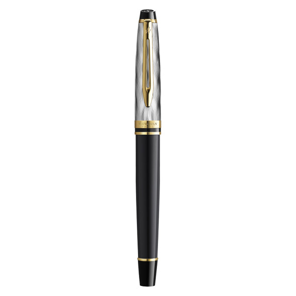 Expert Metal and Black Lacquer Gold Trim Fountain Pen Medium Nib Waterman Expert Metal and Black Lacquer Gold Trim Fountain Pen Medium Nib Waterman