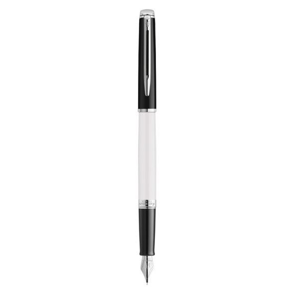 Waterman Hemisphere Black and White Lacquer Palladium Trim Fountain Pen Medium Nib Waterman Hemisphere Black and White Lacquer Palladium Trim Fountain Pen Medium Nib