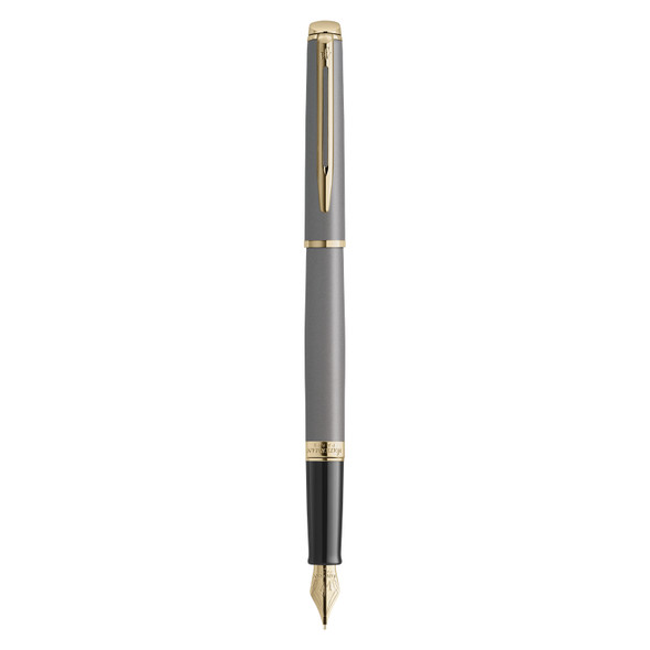 Waterman Hemisphere Metallic Grey Gold Trim Fountain Pen Medium Nib Waterman Hemisphere Metallic Grey Gold Trim Fountain Pen Medium Nib