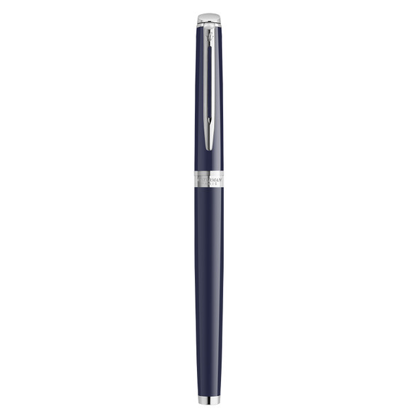 Hemisphere Blue Lacquer Chrome Trim Fountain Pen Medium Nib Waterman