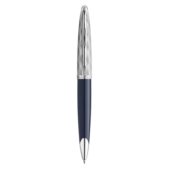 Waterman Carene Metal and Blue Lacquer Palladium Trim Ballpoint Pen Medium Tip Waterman Carene Metal and Blue Lacquer Palladium Trim Ballpoint Pen Medium Tip