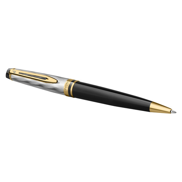 Metal and Black Lacquer Gold Trim Ballpoint Pen Medium Tip Waterman Expert Metal and Black Lacquer Gold Trim Ballpoint Pen Medium Tip Waterman Expert