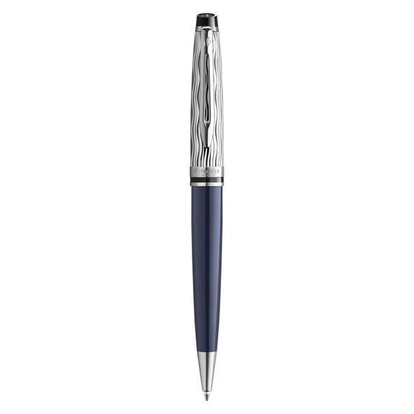 Waterman Expert Metal and Blue Lacquer Palladium Trim Ballpoint Pen Medium Tip Waterman Expert Metal and Blue Lacquer Palladium Trim Ballpoint Pen Medium Tip