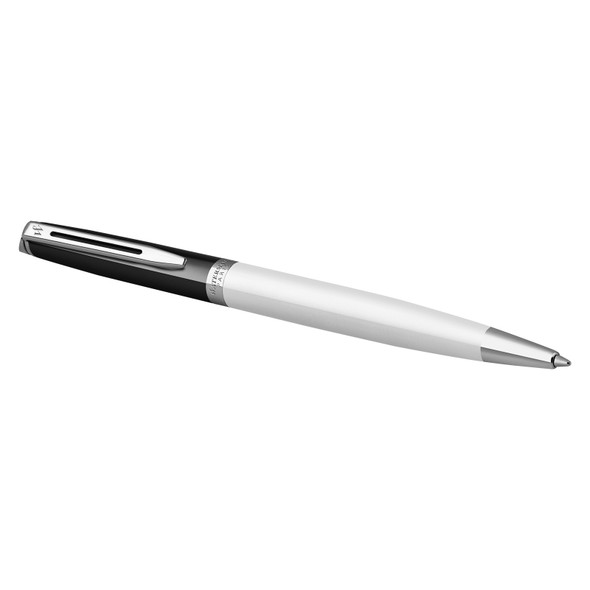 Black and White Lacquer Palladium Trim Ballpoint Pen Medium Tip Waterman Hemisphere Black and White Lacquer Palladium Trim Ballpoint Pen Medium Tip Waterman Hemisphere