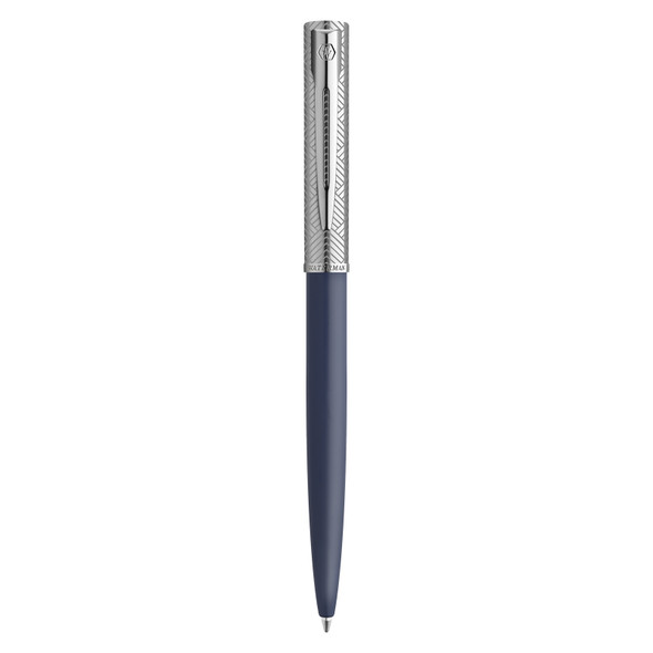 Waterman Allure Deluxe Metal and Blue Lacquer Ballpoint Pen Medium Tip Waterman Allure Deluxe Metal and Blue Lacquer Ballpoint Pen Medium Tip