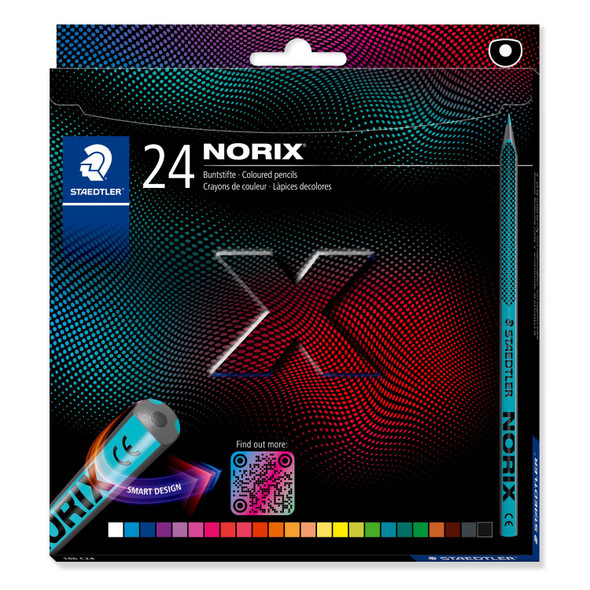 Staedtler Norix Coloured Pencil Box 24 Assorted Colours 186 C24 Staedtler Norix Coloured Pencil Box 24 Assorted Colours 186 C24