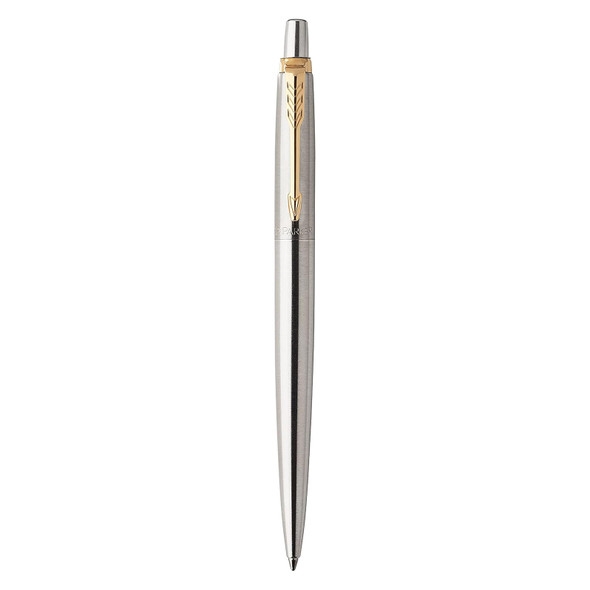 Parker Jotter Gel Pen Stainless Steel Gold Trim Medium Tip