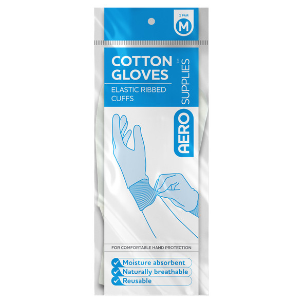 AeroSupplies Medium Cotton Gloves Pair AeroSupplies Medium Cotton Gloves Pair
