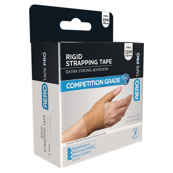 AeroTape Rigid Pro Strapping Tape 2.5cm x 15m Box of 1 AeroTape Rigid Pro Strapping Tape 2.5cm x 15m Box of 1