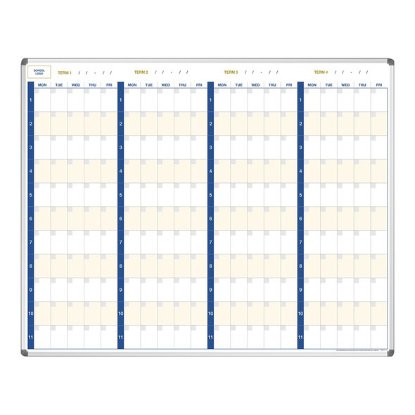 Visionchart School Logo Whiteboard Planner 4 Term with Dates Magnetic Standard Frame 1500 x 1200mm Visionchart School Logo Whiteboard Planner 4 Term with Dates Magnetic Standard Frame 1500 x 1200mm