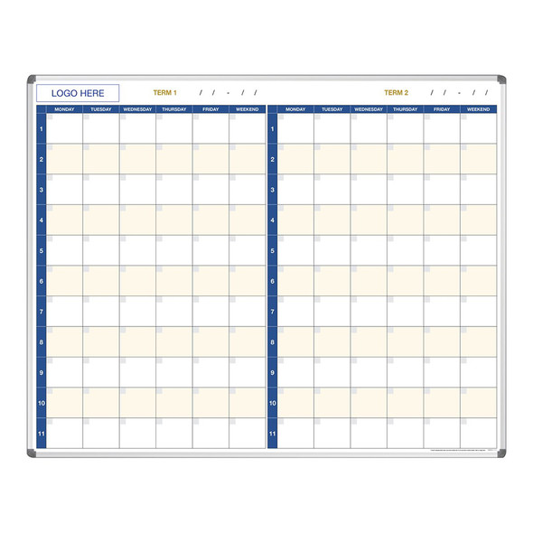 Visionchart School Logo Whiteboard Planner 2 Term with Dates Magnetic Standard Frame 1500 x 1200mm Visionchart School Logo Whiteboard Planner 2 Term with Dates Magnetic Standard Frame 1500 x 1200mm