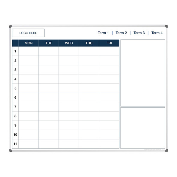 Visionchart School Logo Whiteboard Planner 1 Term with Sections Magnetic Standard Frame 1500 x 1200mm Visionchart School Logo Whiteboard Planner 1 Term with Sections Magnetic Standard Frame 1500 x 1200mm