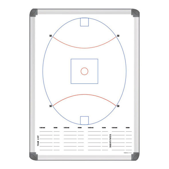 Visionchart Sports Team Logo Coaches Tactical Whiteboard 600 x 400mm AFL Visionchart Sports Team Logo Coaches Tactical Whiteboard 600 x 400mm AFL