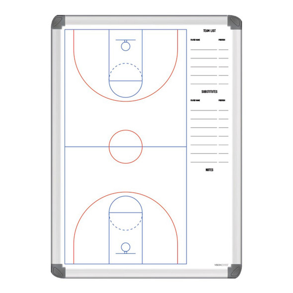 Visionchart Sports Team Logo Coaches Tactical Whiteboard 600 x 400mm Basketball Visionchart Sports Team Logo Coaches Tactical Whiteboard 600 x 400mm Basketball
