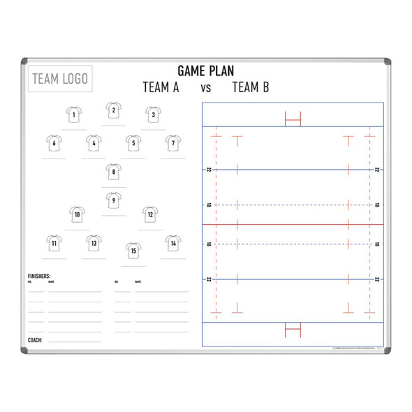 Visionchart Sports Team Logo Coaches Tactical Whiteboard 1500 x 1200mm Rugby Union Visionchart Sports Team Logo Coaches Tactical Whiteboard 1500 x 1200mm Rugby Union