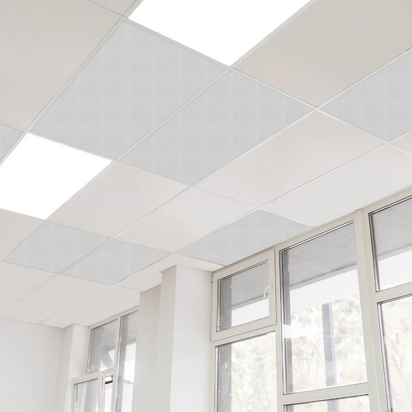 Sana Drop In Acoustic PET Ceiling Tile 1195 x 595 x 12mm Frost Pack of 8 Sana Drop In Acoustic PET Ceiling Tile 1195 x 595 x 12mm Frost Pack of 8