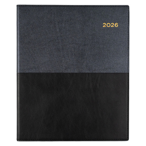 Collins Vanessa Diary 2026 325.V99 Quarto 260mm x 210mm Week To A View Black