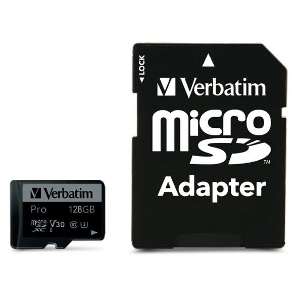 Verbatim Pro Micro SDXC Card Class 10 UHS-3 AD 128GB Verbatim Pro Micro SDXC Card Class 10 UHS-3 AD 128GB