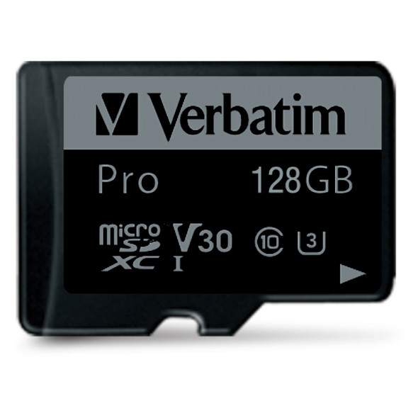 Verbatim 128GB Pro Micro SDXC Card Class 10 UHS-3 AD Verbatim 128GB Pro Micro SDXC Card Class 10 UHS-3 AD