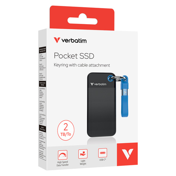 Verbatim Pocket SSD USB 3.2 Gen 2 2TB Black/Blue