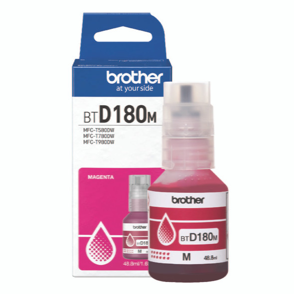 Brother BTD180M Magenta Ink Bottle for Brother colour ink tank printers Brother BTD180M Magenta Ink Bottle for Brother colour ink tank printers