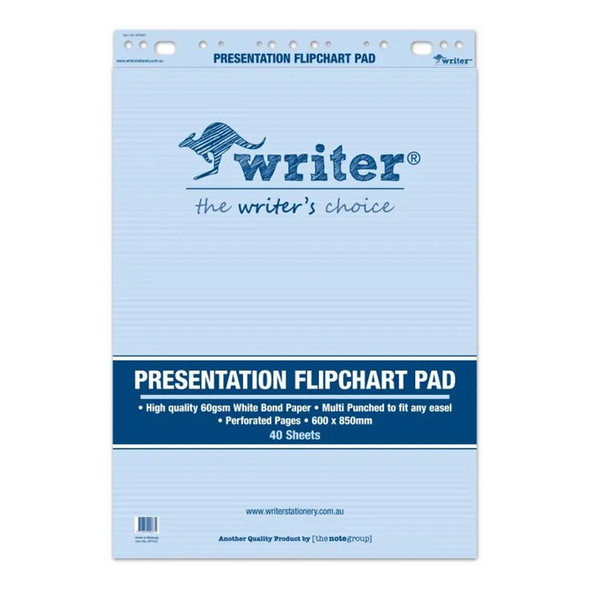Writer Presentation Flipchart Pad 60gsm 40 Sheet 850 x 600mm Pack of 2