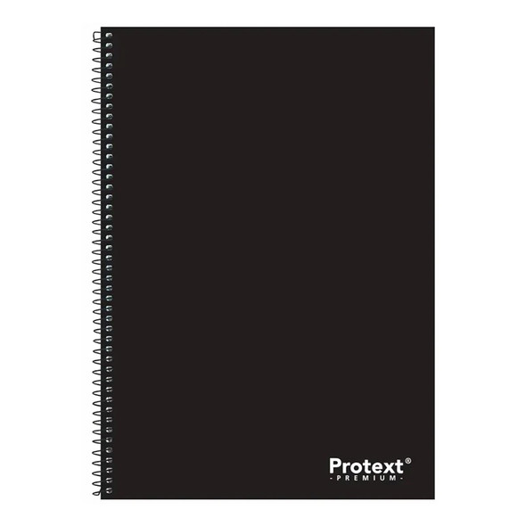 Protext Premium Spiral Notebook A4 120 Page PP Cover Black Pack of 10